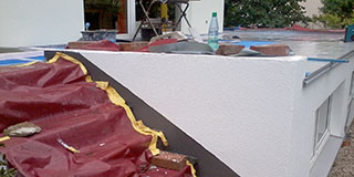 Balkon während der Sanierungsarbeiten